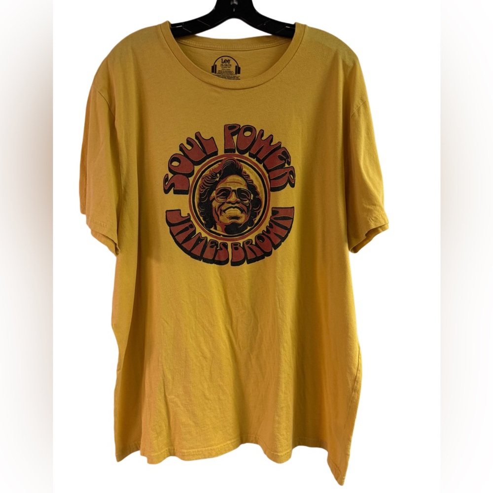 Lee James Brown Soul Power Gold T-Shirt Size 2XL